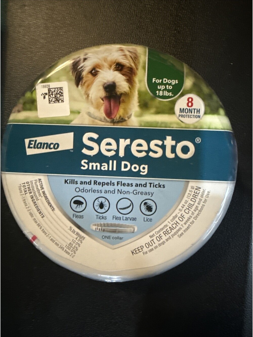 Seresto Flea and Tick Collar 8 Months Protection SMALL Dogs Up To 18lbs - Sealed